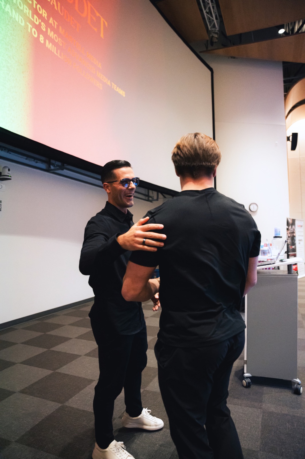 Kelowna founders and entrepreneurs networking at a Kelowna Founders Club event, comparing notes on validating and building SaaS MVPs with AI